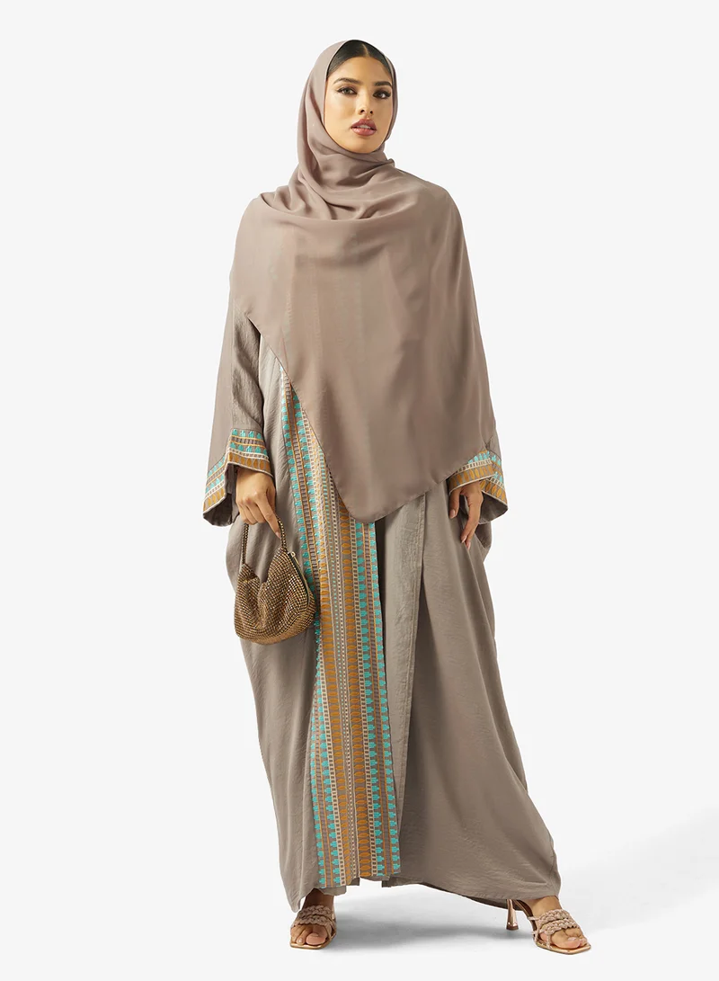 Embroidered Abaya With Sheila